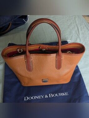 PRICE DROP-Dooney & Burke Brielle Satchel, Cover Bag, NWOT, Sable Brown, Leather